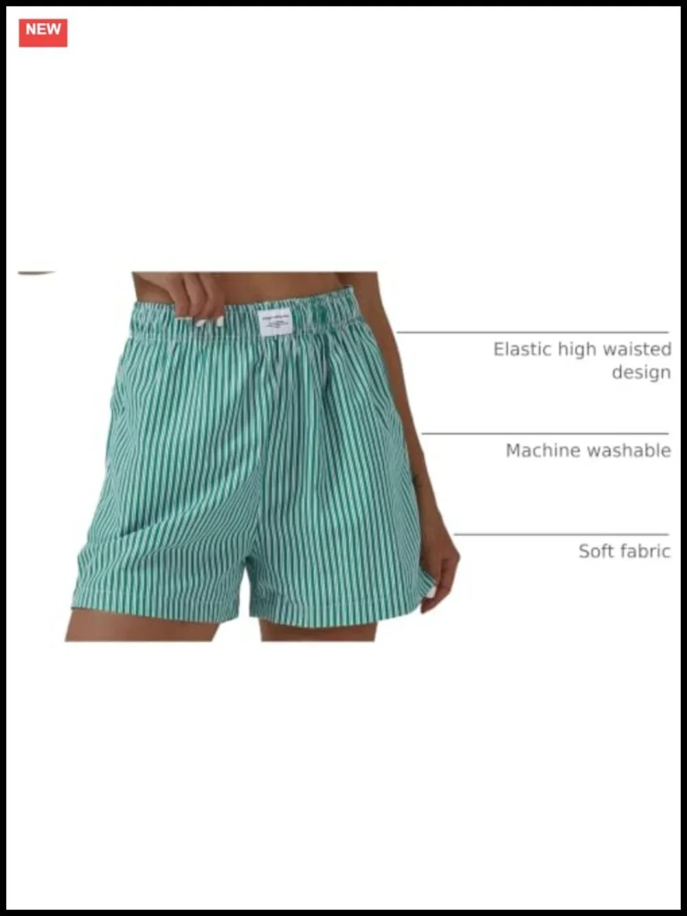 High Waisted Striped Straight Leg Summer Shorts with Pockets